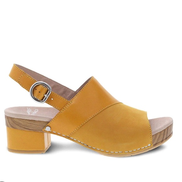 Dansko Madalyn Leather Heel Slingbacks Mango (yellow) Size EU 41 (US 10.5 - 11) - Picture 2 of 14